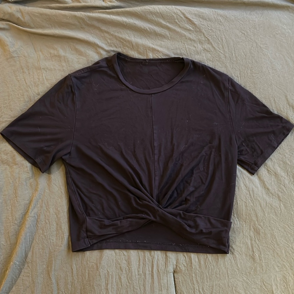 Black H&M short sleeved crop top.